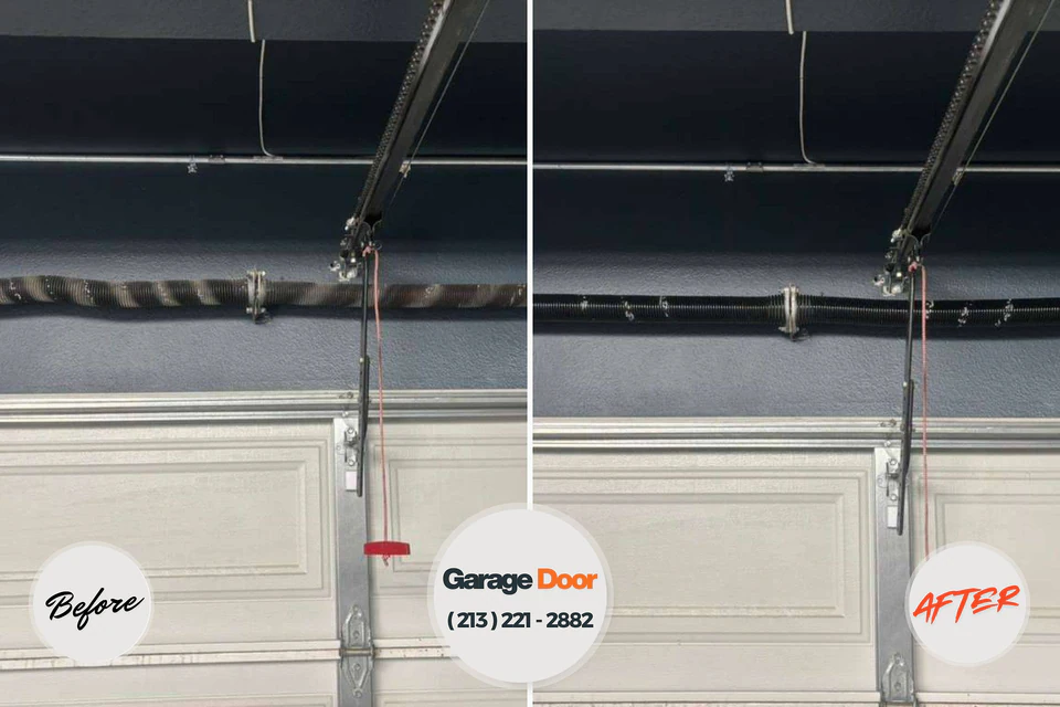 Before and after: garage door repair Harrisburg, OR